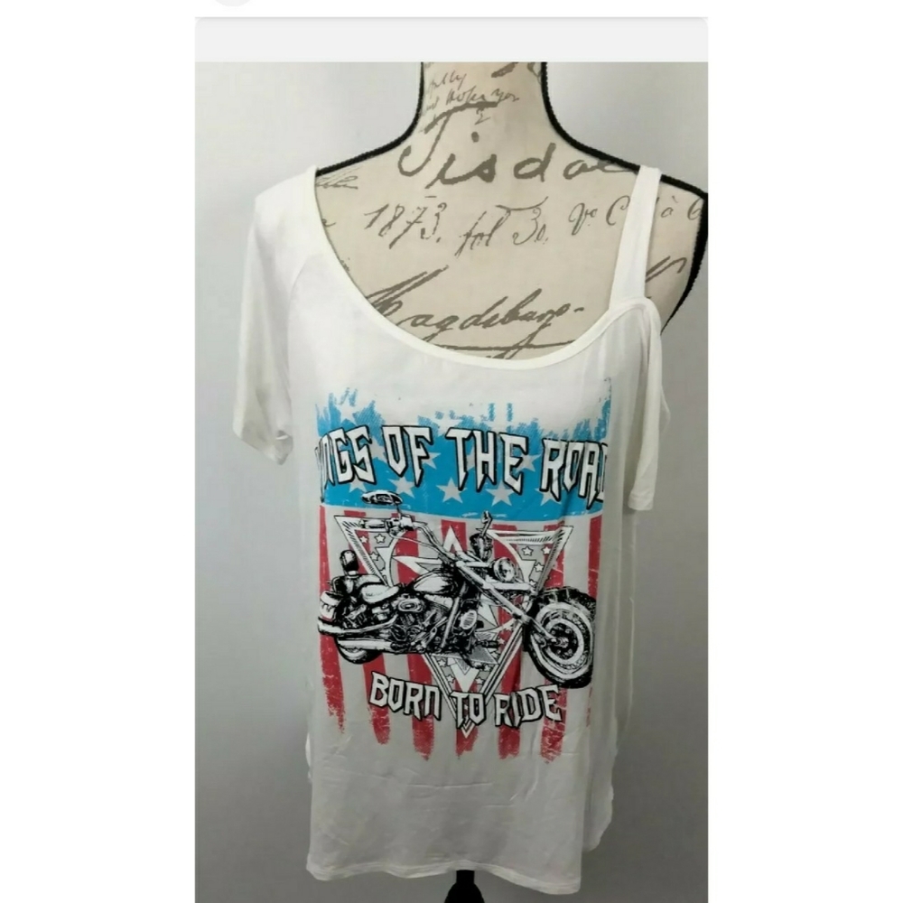 Zenobia White T Shirt Cold Shoulder